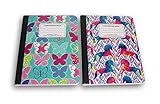 Butterflies and Unicorns Trendy Girl's Wide Ruled 100 Sheets Composition Notebooks - (Pack of 2)