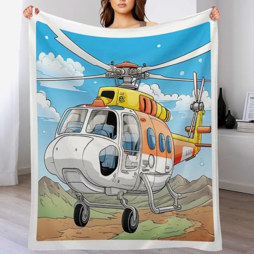 Manta de forro polar de helicóptero reversible para cama 2