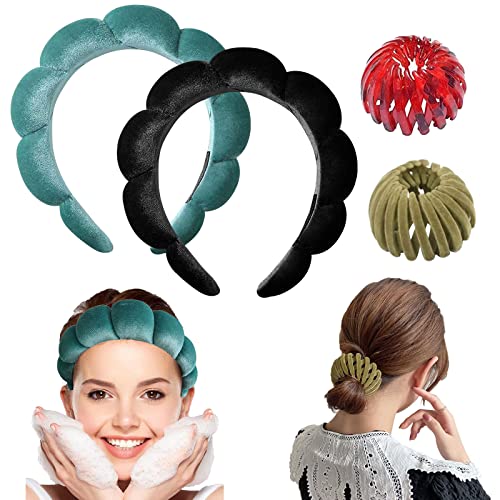 Noxtxes 2 Pcs Spa Headband Women-Pure Handmade Creative Makeup Headband, Thick And Soft Velvet Headband, Easy To Wear Cute Headbands, Suitable For Face Washing, Yoga, Running, Makeup #TOP29