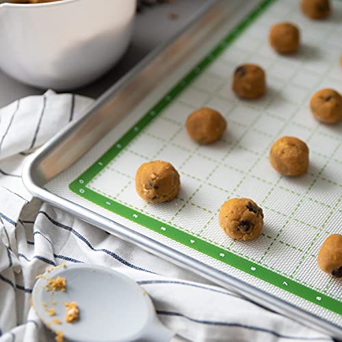 Image of Tovolo Pro-Grade Sil 1 /2 Sheet Pan Mat w /Grid for Baking, Food and Meal Prep, Cooking and More