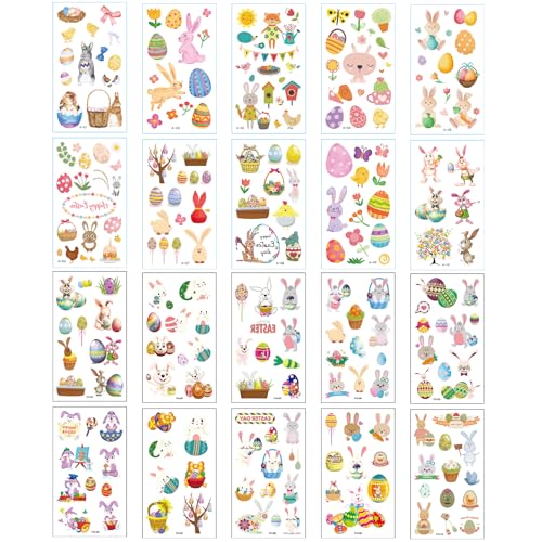 20 Stück Aufkleber Ostern, Sticker Ostern, Ostersticker, Ostereier Sticker, Osteraufkleber, Stereierfarbe, Egg Mazing, Basteln Kinder, Ostereier Aufkleber, Osterhasen Selbstklebende Ostereieraufkleber