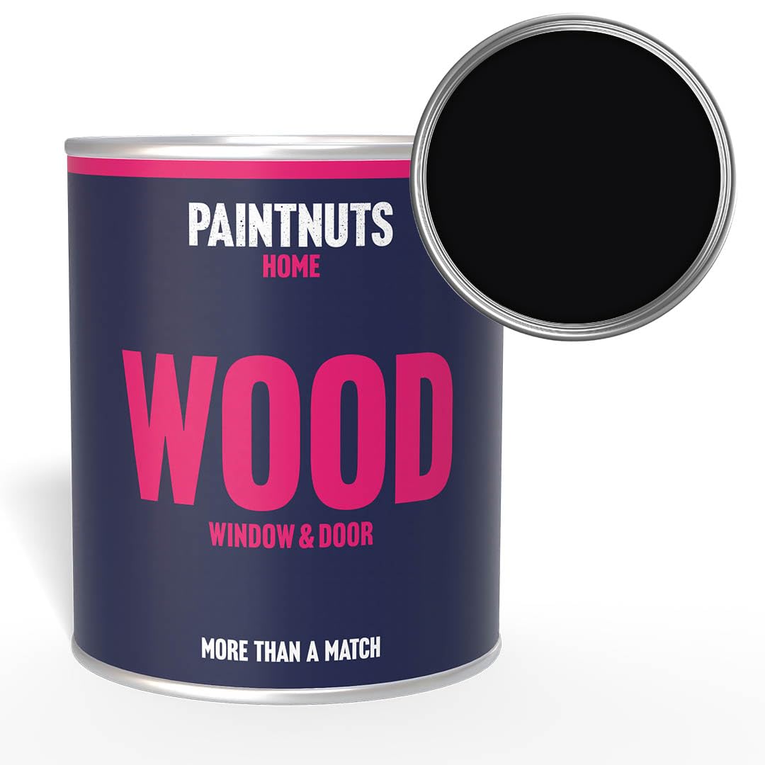 Paintnuts Jet Black Wood Window & Door Paint - Ral-9005 - Matt 2.5 Litre Tin