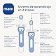 MAM Learn to brush Set C151 Set mit zwei Zahnbürsten: langer Griff und kurzer Griff, mit Sicherheitsring, für Babys ab 5 Monaten, Rosa, 2 Stück