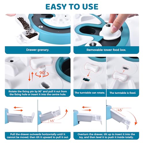 Dog Puzzle Toy Mental Stimulation - Level 3 in 1 Dogs Food Feeder Puzzle, Dog Treat Puzzle Feeder (Advanced-Mars Green Brainstorm)