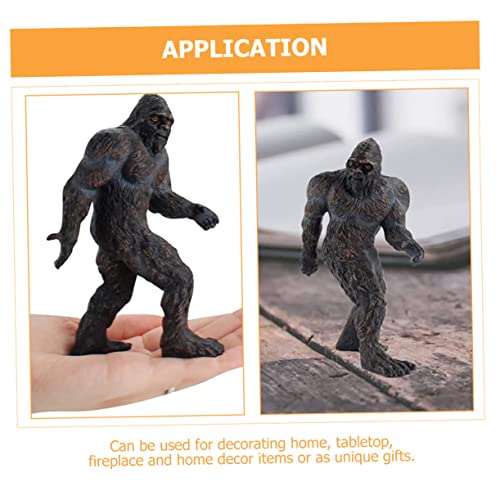 5Pcs Statue Monkey Decor Outdoor Playset Vintage Decor Desktop Ornament Gorilla Statue Garden Animal Statue Pvc Decor Sasquatch Statue Lawn Decor Black #TOP4