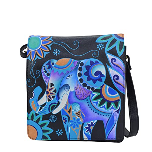 Anna by Anuschka Hand Painted Women’s Genuine Leather Large Flap Crossbody