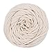 Ialwiyo Macrame Cord 3mm 109Yards 100% Cotton, No Industrial Treatment(Not Dyed), Natural Color Handmade Soft 4 ply Cotton Cord Rope for Macrame, Wall Hanging, Plant Hanger, DIY Craft Making, Knitting