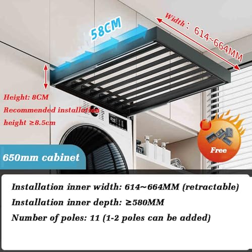 Séchoir rétractable sous armoire peu encombrant pour penderie - 7