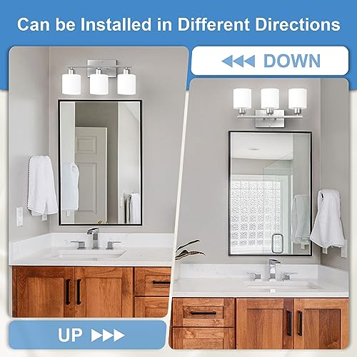Image of 18 Inches Bathroom Light Fixtures Over Mirror Brushed Nickel