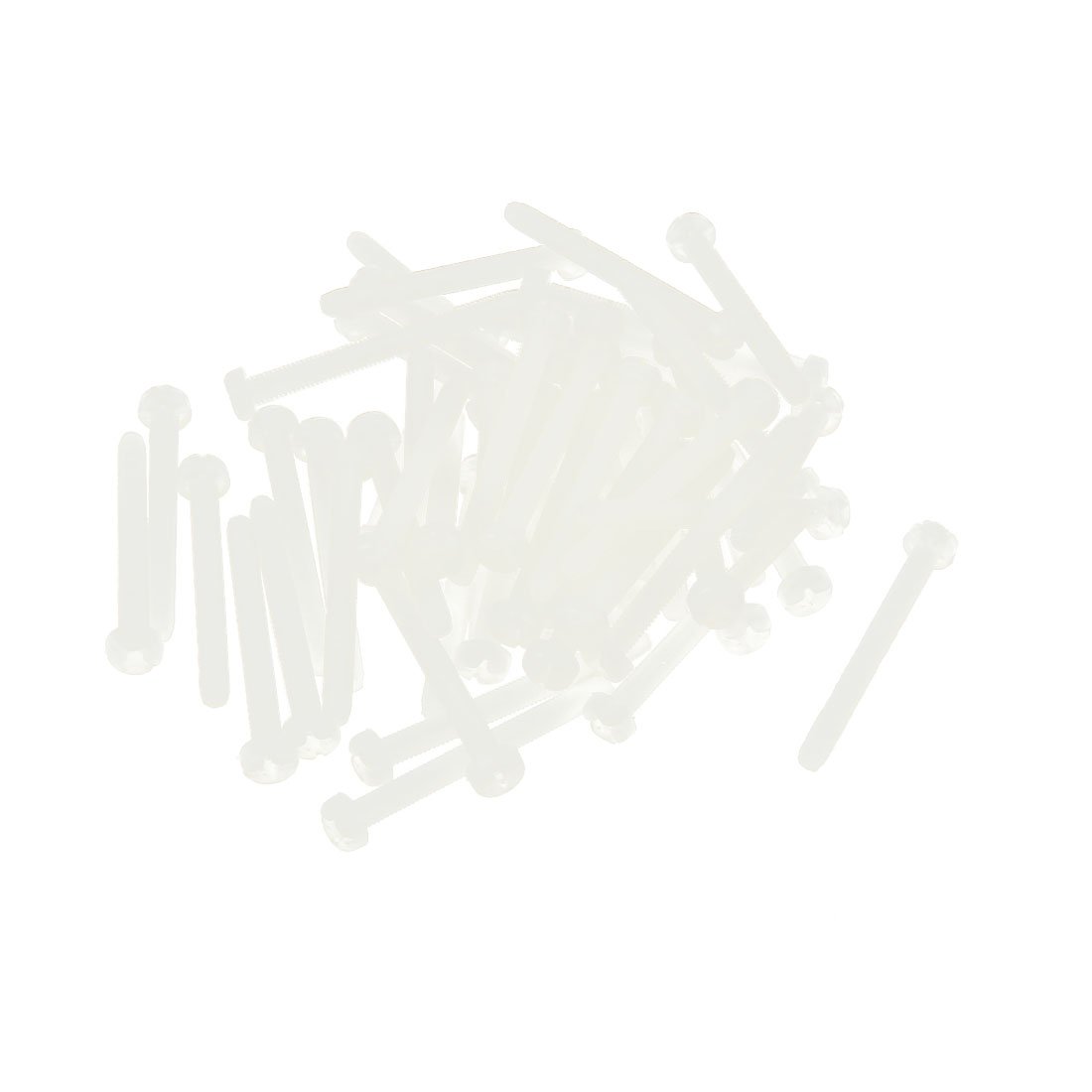 Uxcell White Sourcingmap M3 X 30Mm Nylon Phillips Cross Pan Head Machine Screws 50 Pcs