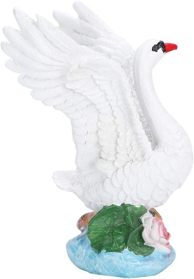 Gavigain 3Pcs Simulation White Swan Decoration Ornament,Lawn Garden Courtyard Resins Swan Statues Animal Ornament