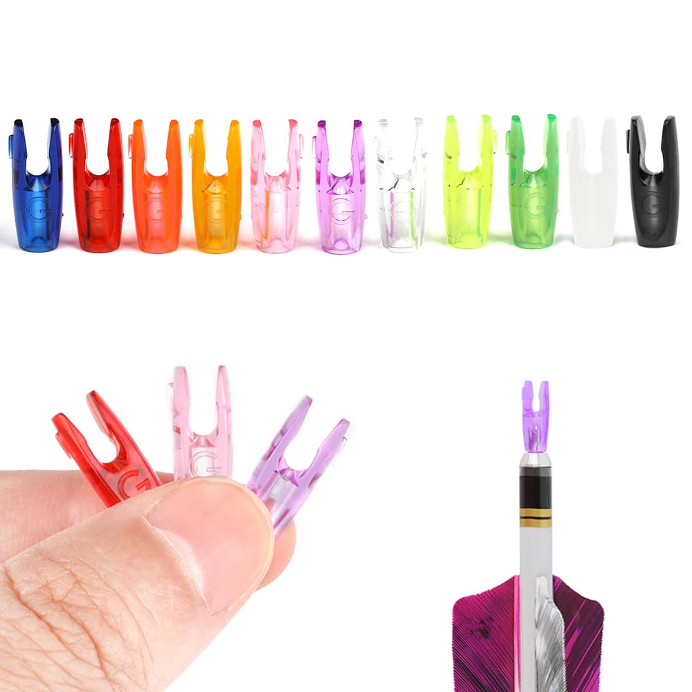 SHARROW 50pcs Archery G Pin Nock Plastic Arrow Nocks Tails for 3.2mm Aluminum Pins