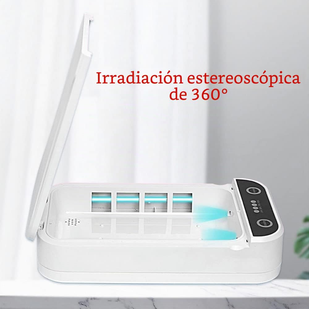 Caja esterilizadora UV para teléfono y artículos personales, bacterias limpias ultravioleta, puerto de carga USB, para máscaras de teléfono, joyería
