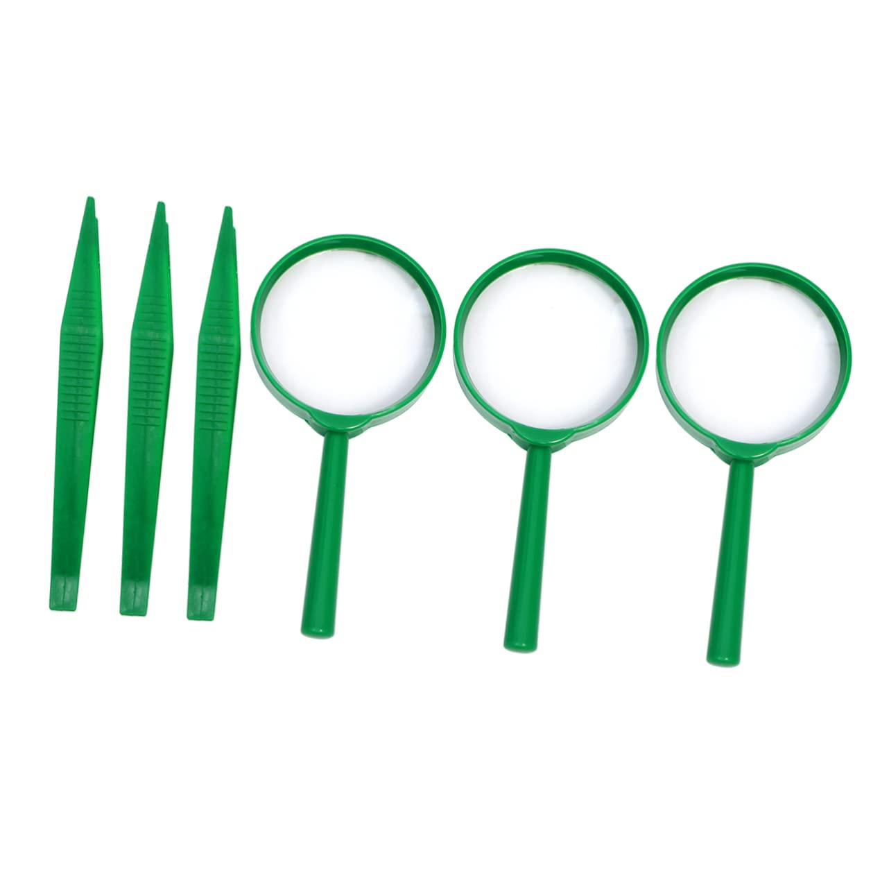 Gogogmee 3 Sets Glass Magnifying Glass Jewelry Tweezers Magnifying Glass for Kids Magnifying Lens Giant Magnifying Glass 10x Magnifying Glass Kids Observation Tools Kid Observation Toys LED