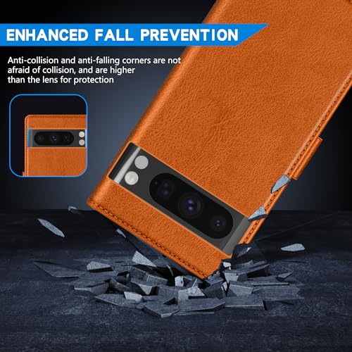 ZZXX For Google Pixel 8 Pro Wallet Case Magnetic Closure 6.7 inch,Brown - image 7
