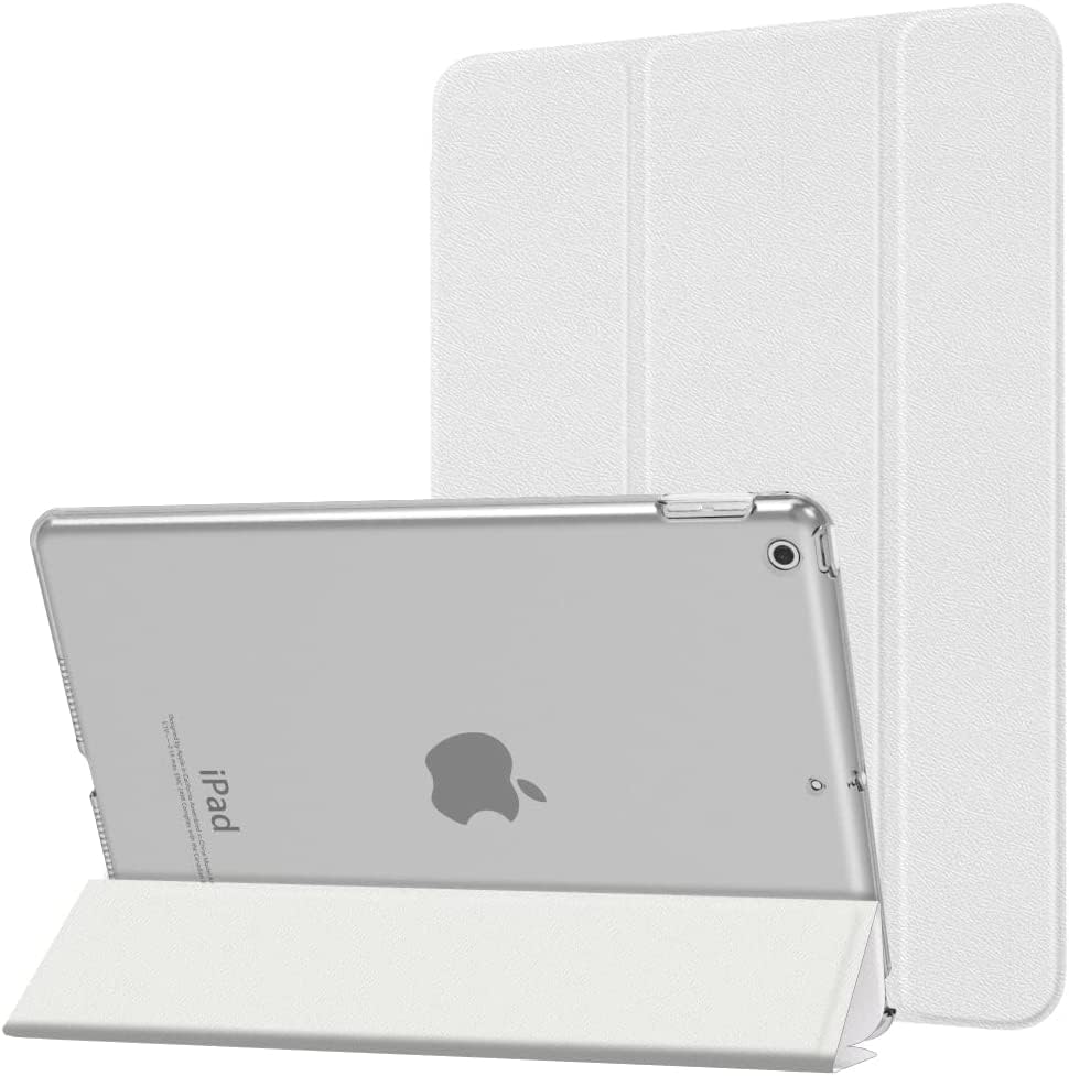 MoKo Cover per iPad 10,2" iPad 9a Generazione 2021 / 8a Gen. 2020 / 7a Gen. 2019, Copertura in Due Scanalature con Chiusura Magnetica, Auto Spegnimento e Accesione, Ultra Sottile e Leggero, Bianco