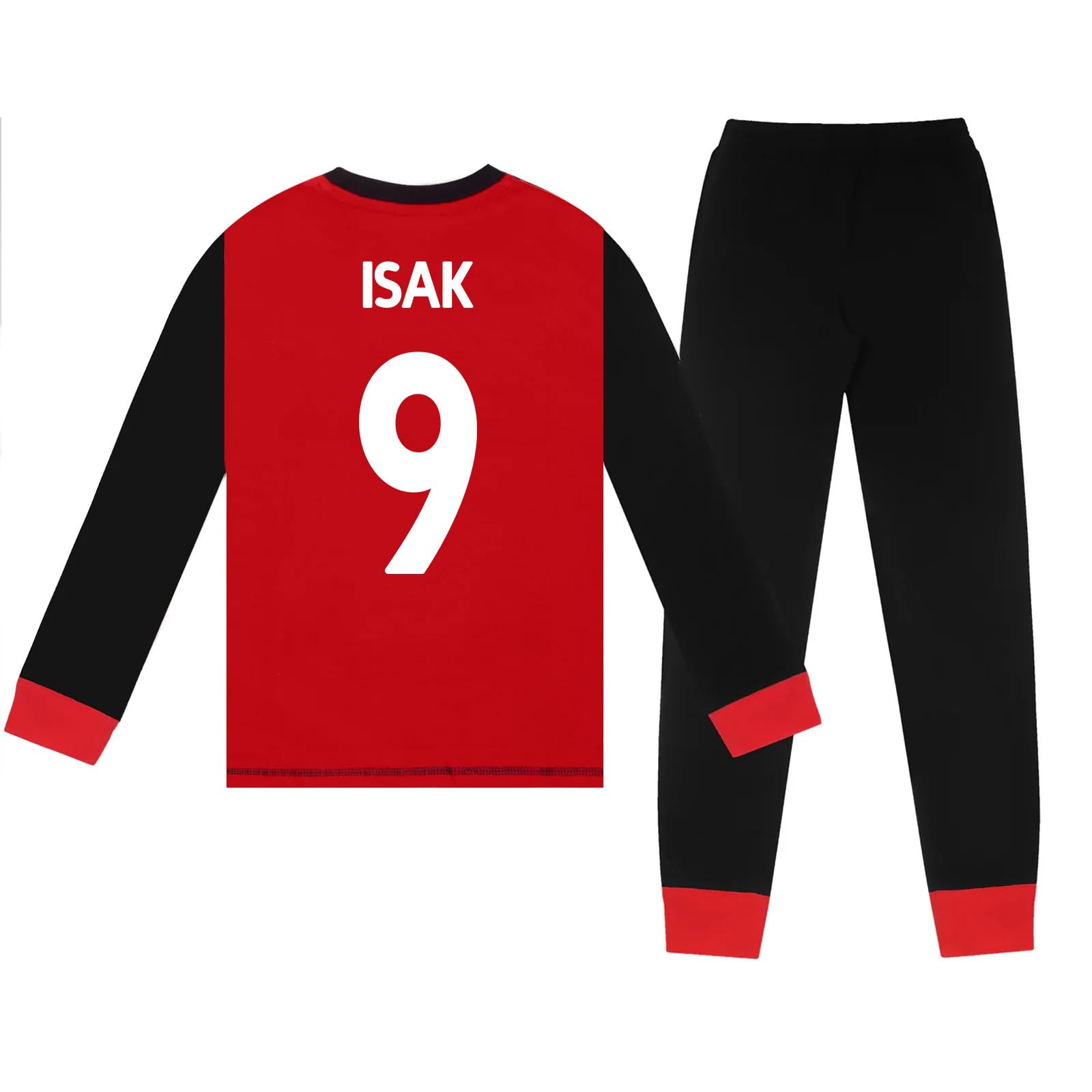 Liverpool F.c. Boys Red Black Isak Liverpool Fc Isak 9 Long Pyjamas Red Black 9-10 Years