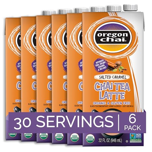 Oregon Chai Salted Caramel Concentrate, 32 Fluid Ounce (Pack of 6)