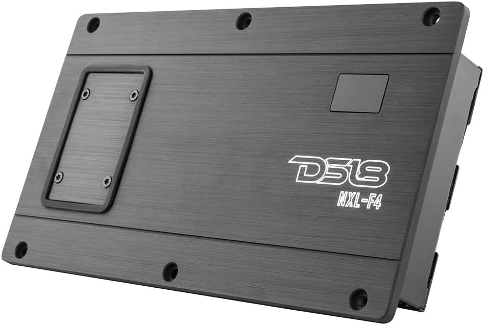 DS18 Hydro NXL-F4 Marine Amplifier Flush Mount – 4 Channels, 1200Watts Max, IPX67 Waterproof, Compact Digital Full Range Amp for All Applications