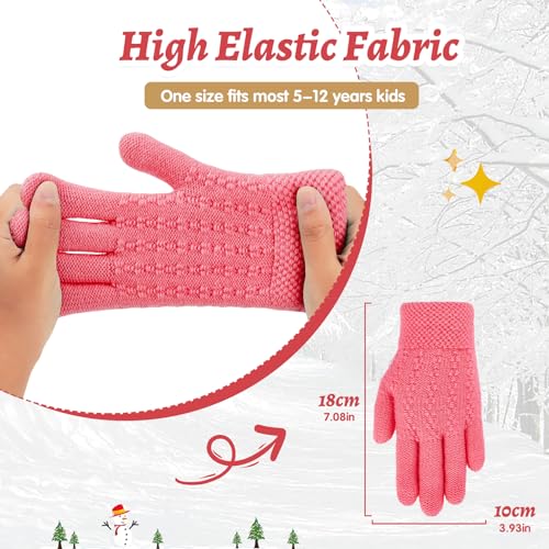 Century Star Kids' Winter Warm Knitted Gloves for Boys & Girls - Thermal Fleece Lined Mittens3