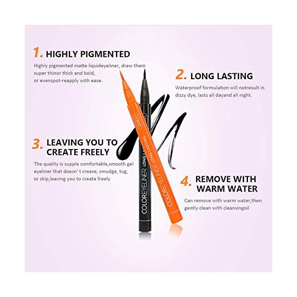 12-Colors-Matte-Liquid-Eyeliner-Set-Waterproof-Superstay-Long-Lasting-Matte-Eye-Liner-Pencil-by-Rechoo Rechoo 12 Colors Eyeliner Matte Liquid Eye liner Set for Eye Makeup, Colorful Waterproof Superstay Long Lasting Quick Dry Eye Liners Pencil (12 Rainbow Colors)