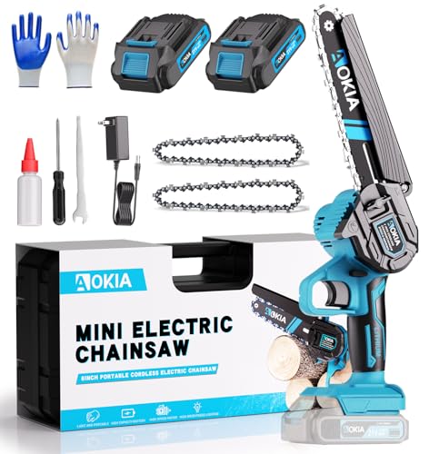 Cordless Mini Chainsaw 21V,6In Electric Chainsaw,Handheld & Portable Power Chain Saw for Tree...