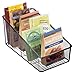 mDesign Plastic Food Packet Organizer Bin - Storage Station for Kitchen, Pantry - Holder for Spice Pouch, Dressing Mix, Sauce, Hot Chocolate, Tea, Sugar Packets, Ligne Collection - Smoke Gray