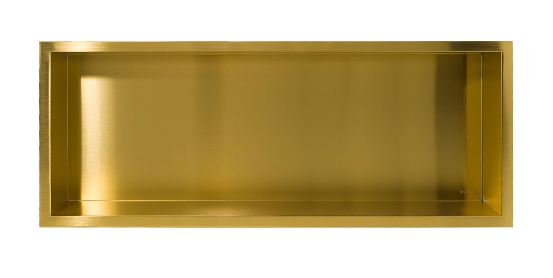 Wall-Box One Gold Nicho de Acero Inoxidable 90x30x10cm, Dorado, Impermeable, Instalación Flexible, Nicho para Utensilios de Baño, sin Azulejos