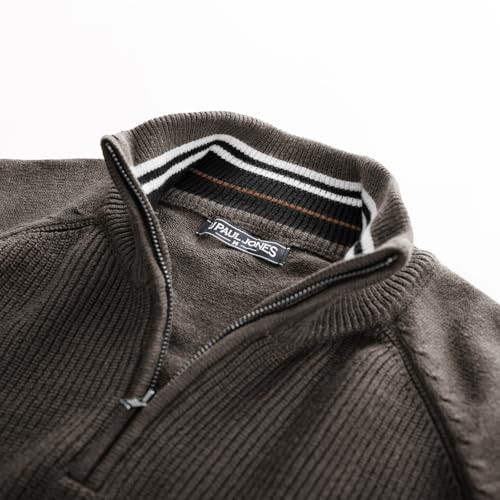 PJ PAUL JONES Mens Quarter Zip Pullover Sweater Turtleneck Raglan Long Sleeve Sweaters4