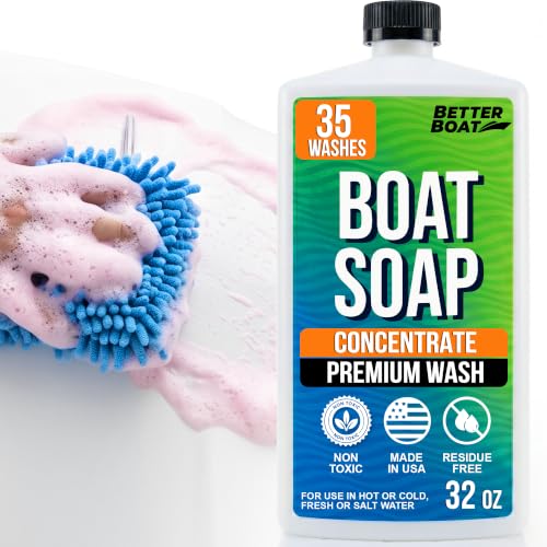 Premium Grade Boat Soap, Marine Concentrate Cleaner, 32 Oz, Wash and Wax for Freshwater and...