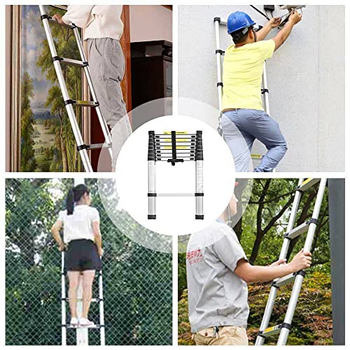 Multibao 13.5FT 4.1M Telescopic Ladder Aluminium Loft Telescoping Ladders Collapsible Extendable Multi Pursose DIY Tools Portable Max Load 150kg(330lb) 14 Rungs 7 Multibao 13.5FT 4.1M Telescopic Ladder Aluminium Loft Telescoping Ladders Collapsible Extendable Multi Pursose DIY Tools Portable Max Load 150kg(330lb) 14 Rungs - Image 7
