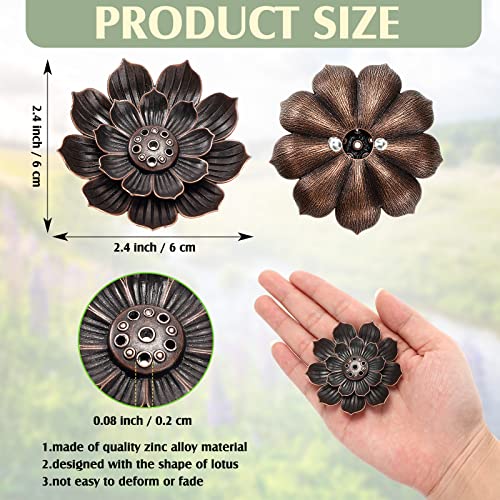 Sumind 30 Pieces Incense Holder Lotus Sticks Incense Burner Cone Burner Ash Catcher for Home Fragrance Decor Yoga SPA Bedroom(Retro)