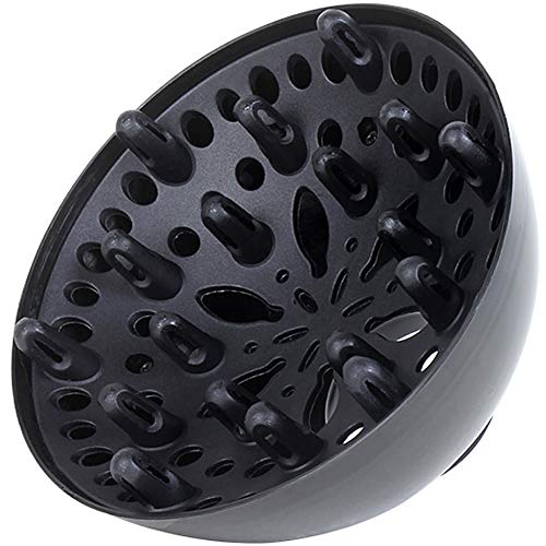 Difusor Secador Universal Pelo Rizado,LLMZ Adaptador Difusor Secador de Pelo,Plástico, para Peinado Personal de Cabello Rizado, Peluquería, Accesorios para Secador de Pelo, Redondo Negro