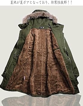 Amazon | [Aletta domani] モッズコート メンズ 裏ボア ファー付き