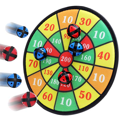 BETTERLINE Kids Dart Board Game with 6 Balls Using Hook-and-Loop Fasteners | 11.8