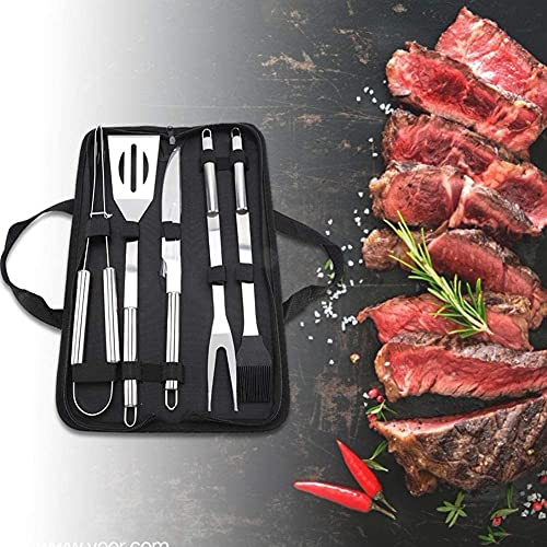 Glaceon BBQ Grill Tool Set, 5 pcs Premium Barbecue Grill Tools Set BBQ Accessories Set,Camping Barbecue Grilling Utensils Kit – Ideal BBQ Present on Birthday Christmas