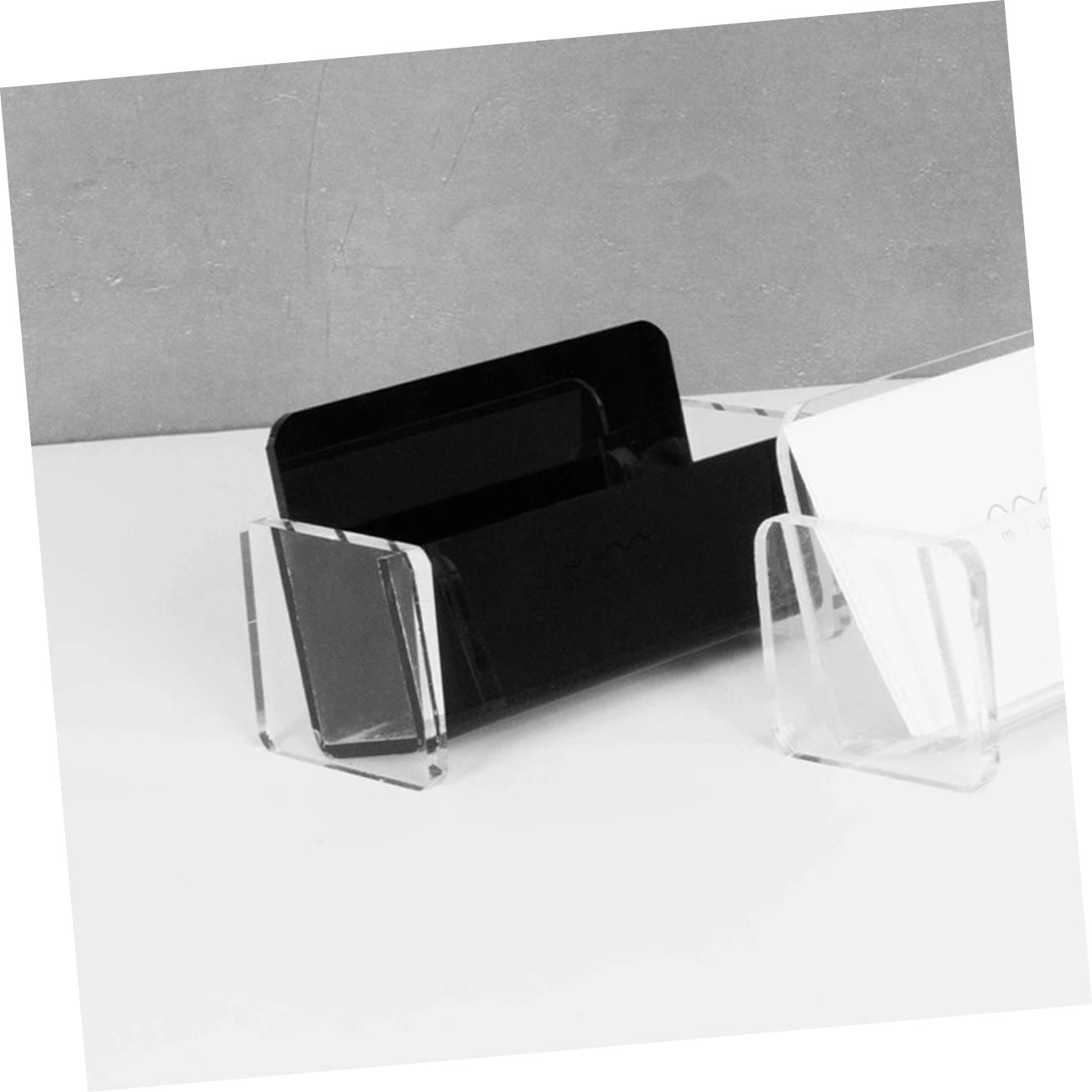 Artibetter 3 Set Biglietti Visita in Acrilico Supporto E Nero Per Scrivania Ufficio Custodia Organizer Con Base Rinforzata Per Carte Design Geometrico Aperto Per Accesso Facile E 2 Pezzi * 3