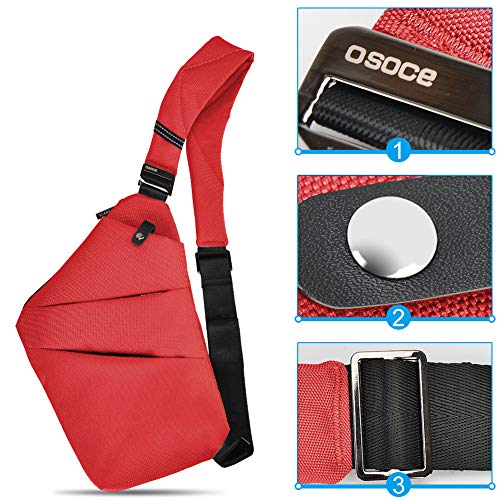 OSOCE Anti-Theft Waterproof Shoulder Backpack Sling Chest Crossbody Bag Cover Pack Rucksack Bicycle Sport