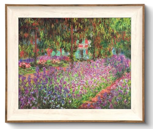 Framed Canvas Wall Art Decor, Vintage Claude Monet Wall Art Prints Aesthetic Room Decor Claude Monet Impressionist Landscape Painting, Monet Garden Flowers Picture Wall Decor Artwork for Living Room Bedroom Home Kitchen - 10x12Inch
