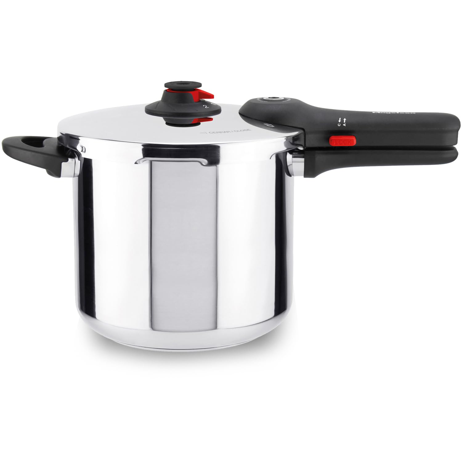 Magefesa EasyClick 8 Litre Express Quick Cooker, 18/10 Stainless Steel, Easy Opening, All Hobs, Induction, 2 Pressure Modes