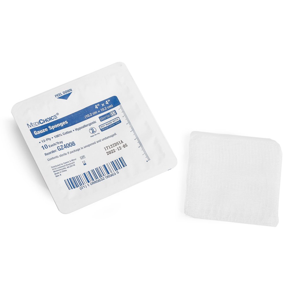 Amazon.com: MediChoice Sterile Gauze Sponge, 4x4 Inch, 12-Ply