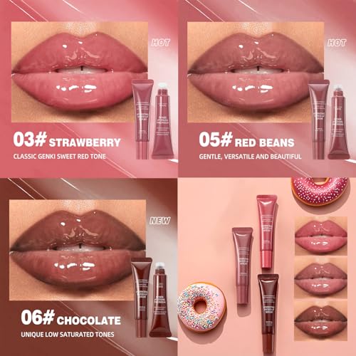Gloss à Lèvres Hydratant 3 Couleurs Lip Jam, Rouge à Lèvres Liquide En Gelée Pour Les Femmes, Gloss Brillant Et Repulpant De Couleur Nude – Image 5