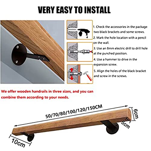 Fixation murale escalier bois : la solution antidérapante 120 cm intérieur - 8
