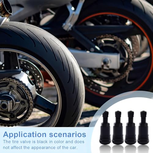 AOEVUIR 4 Pcs Schwarz Metallventile Felgenventil Metall Stahlventile Metallventile Felgenventil Auto Luftventil Auto Autoreifen Ventil Metallventil Felgen Ventile Reifenventil Metall Autoventil Metall