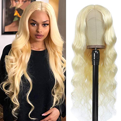 Mesariel 613 Blonde Lace Front Wig Human Hair Pre Plucked T-Part Body Wave Lace Front Wigs with Baby Hair 20" 150% Density Brazilian Blonde Human Hair Wigs for Black Women