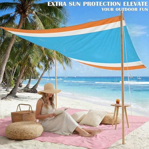 Beach Blanket Waterproof Sandproof 78''X81''/10'X9' Oversized Big Blanket - image 3