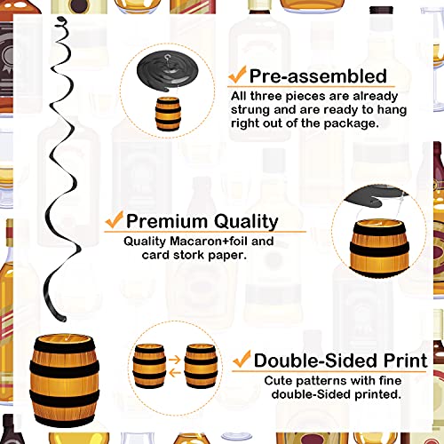Whiskey Birthday Party Decorations For Men, Aged To Perfection Party Supplies Whiskey Beer Party Hanging Swirls Ceiling Streamers For 30Th 40Th 50Th Birthday Decorations Cheers And Beers Party #TOP2