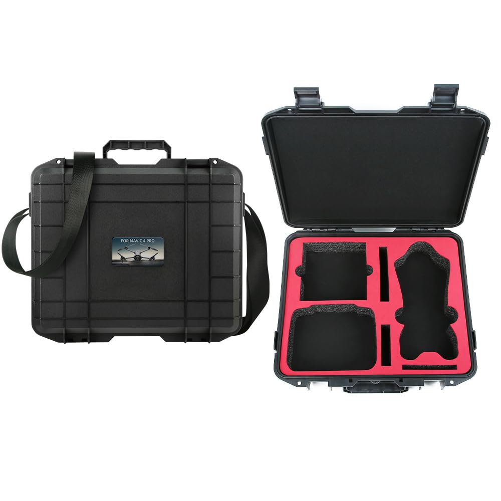 Custodia protettiva impermeabile per DJI Mavic 4Pro, custodia rigida per drone Mavic 4Pro con tracolla, custodia antiurto da viaggio per accessori DJI (nero), Nero , Unisex
