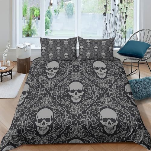 Parure de lit 3D motif crâne en microfibre super douce 260x220cm