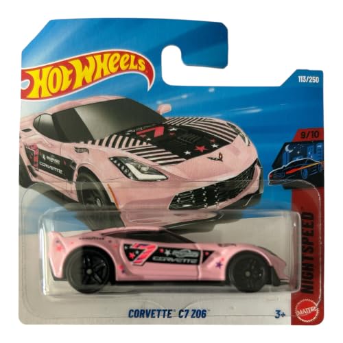 Hot Wheels Corvette C7 Z06 [Pink] Night Speed 9/10 113/250-1:64 Scale Diecast Toy Vehicle